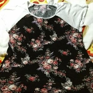 Floral and white sleeve t shirt